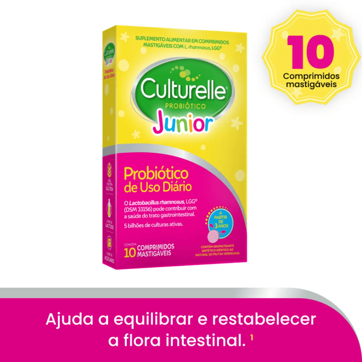 Probiótico Culturelle Junior - Caixa com 10 Comprimidos Mastigáveis - Preview 2